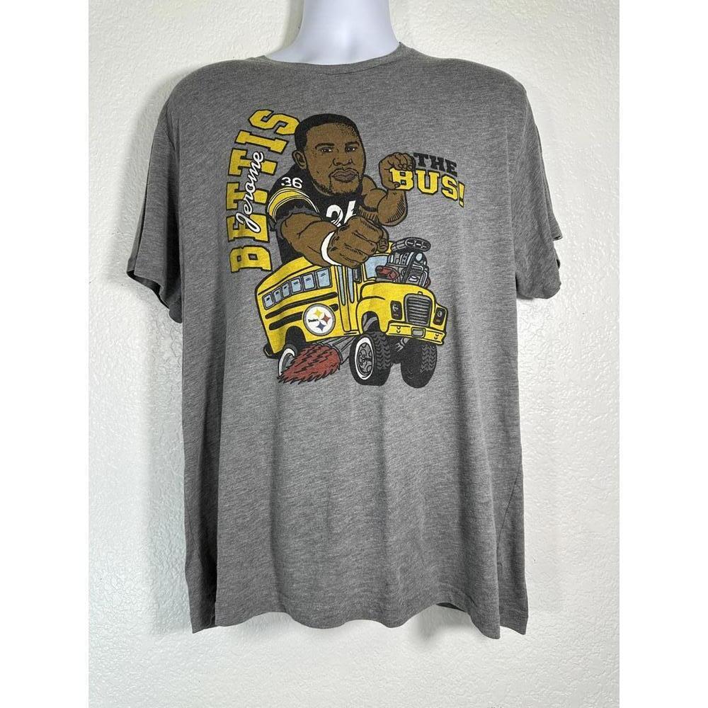 VTG Homage Jerome Bettis “The Bus” Tee Men’s XL Gray NFL Steelers Graphic - Picture 2 of 7